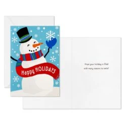 Hallmark Happy Snowman And Red Lettering Boxed Christmas Cards, Pack Of 40 -Hallmark 0001BXX1019 3