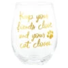 Hallmark Keep Your Cat Closer Stemless Wine Glass, 17 Oz.