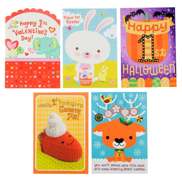 Hallmark Assorted Baby's First Holiday Celebrations Cards, Pack Of 5 3 Hallmark Assorted Baby's First Holiday Celebrations Cards, Pack Of 5