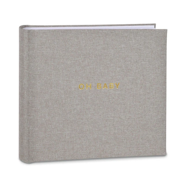 Hallmark Oh Baby Gray Linen Textured Photo Album 3 Hallmark Oh Baby Gray Linen Textured Photo Album