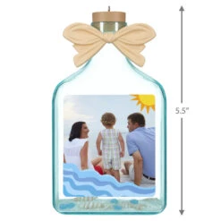 Hallmark A Day At The Beach Sun & Waves Personalized Photo Ornament -Hallmark Beach Glass Bottle Personalized Christmas Ornament 2499QHE2118B4 03