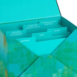 Hallmark Assorted Mahogany All-Occasion Greeting Cards In Green Watercolor Organizer, Box Of 24 -Hallmark Bulk Pack Assorted Mahogany Cards in Storage Box 5EBN1044 05