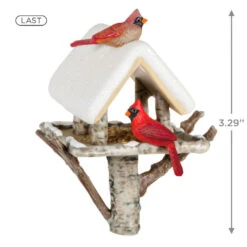 Hallmark Marjolein's Garden Winter Cardinals Ornament 10 Hallmark Marjolein's Garden Winter Cardinals Ornament -Hallmark Cardinals Birdfeeder Keepsake Ornament 1899QXR8099 03
