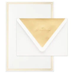 Hallmark Double Gold Border Stationery Set, Box Of 20 -Hallmark Double Gold Border Stationery Set 1499STN1135 03
