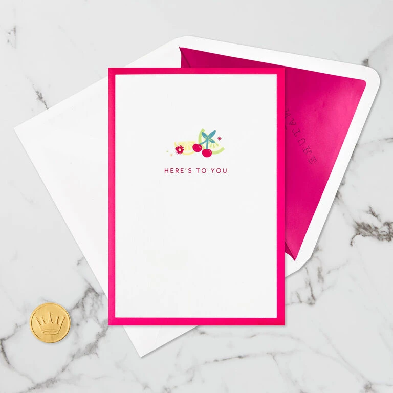 Hallmark Here's To You Cocktail Toast 3D Pop-Up Card 8 Hallmark Here's To You Cocktail Toast 3D Pop-Up Card - Image 6