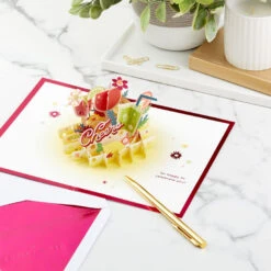 Hallmark Here's To You Cocktail Toast 3D Pop-Up Card 19 Hallmark Here's To You Cocktail Toast 3D Pop-Up Card -Hallmark Fruit Cocktail Drinks Celebration 3D PopUp Card for Her 1299LAD2897 08
