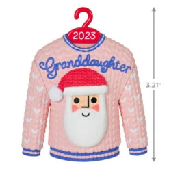 Hallmark Granddaughter Christmas Sweater 2023 Ornament -Hallmark Granddaughter Santa Sweater 2023 Keepsake Ornament 1399QGO2549 03
