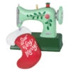 Hallmark Sew Very Merry! Ornament -Hallmark Green Sewing Machine and Stocking Keepsake Ornament 1799QGO2927 01
