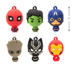 Mini Marvel Super Heroes Shatterproof Hallmark Ornaments, Set Of 6 -Hallmark Marvel Super Heroes Miniature Christmas Ornaments Set of 6 2HCM9228 03