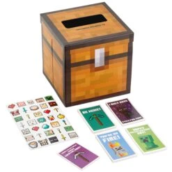 Hallmark Minecraft Kids Classroom Valentines Set With Cards, Stickers And Mailbox