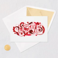 Hallmark With All My Heart Quilled Paper Handmade Love Card -Hallmark Red Letters Quilled Paper Handmade Romantic Love Card 1299LAD2811 05