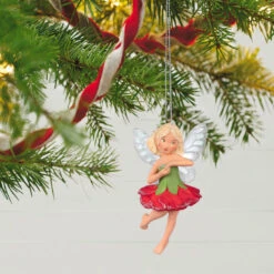 Hallmark Fairy Messengers Carnation Fairy Ornament 9 Hallmark Fairy Messengers Carnation Fairy Ornament -Hallmark Red and Green Fairy Keepsake Ornament 1499QXR8007 02