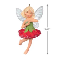 Hallmark Fairy Messengers Carnation Fairy Ornament 10 Hallmark Fairy Messengers Carnation Fairy Ornament -Hallmark Red and Green Fairy Keepsake Ornament 1499QXR8007 03