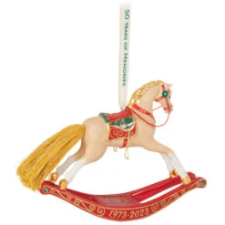 Hallmark 50 Years Of Memories Rocking Horse Special Edition Porcelain Ornament -Hallmark Rocking Horse 50 Years Keepsake Ornament 2599QGO2507 06