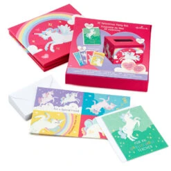 Hallmark Colorful Unicorn Classroom Valentines Set With Light-Up, Musical Mailbox 11 Hallmark Colorful Unicorn Classroom Valentines Set With Light-Up, Musical Mailbox -Hallmark Unicorn Kids Classroom Exchange Valentines and Box 5VBX2959 05