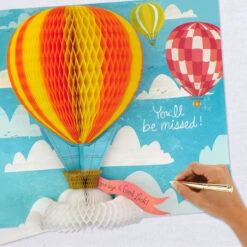 Hallmark 16" Hot Air Balloons Pop-Up Jumbo Goodbye Card -Hallmark Youll Be Missed Balloon Goodbye Card 1499CBG1018 07