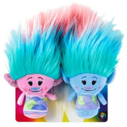Hallmark Itty Bittys® DreamWorks Animation Trolls World Tour Satin And Chenille Plush, Set Of 2 -Hallmark itty bittys Trolls World Tour Satin Chenille Stuffed Animals Set 1KDD1982 02